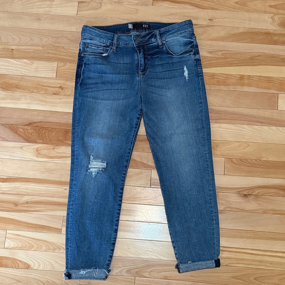 Kut from the Kloth Diana Crop Skinny Women's Distressed Cropped Jeans